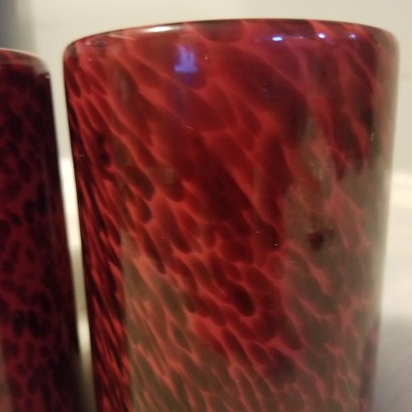 Art Glass Light Globes Shades Burgundy Set 4New - Picture 3 of 6